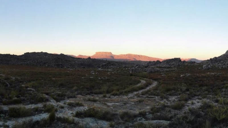 Sunset over Tafelberg in the distance Sunset over Tafelberg in the distance